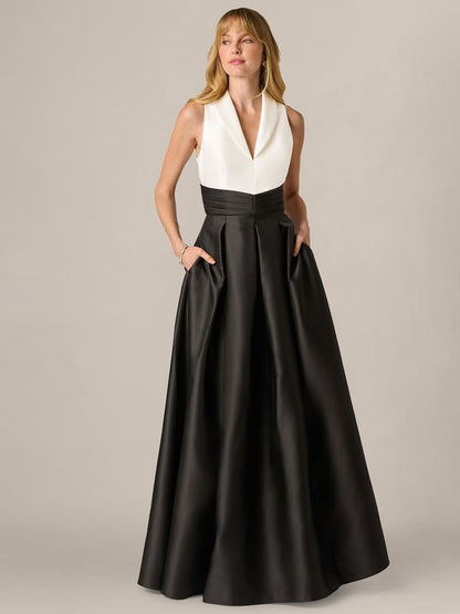 Black White Mikado Gown