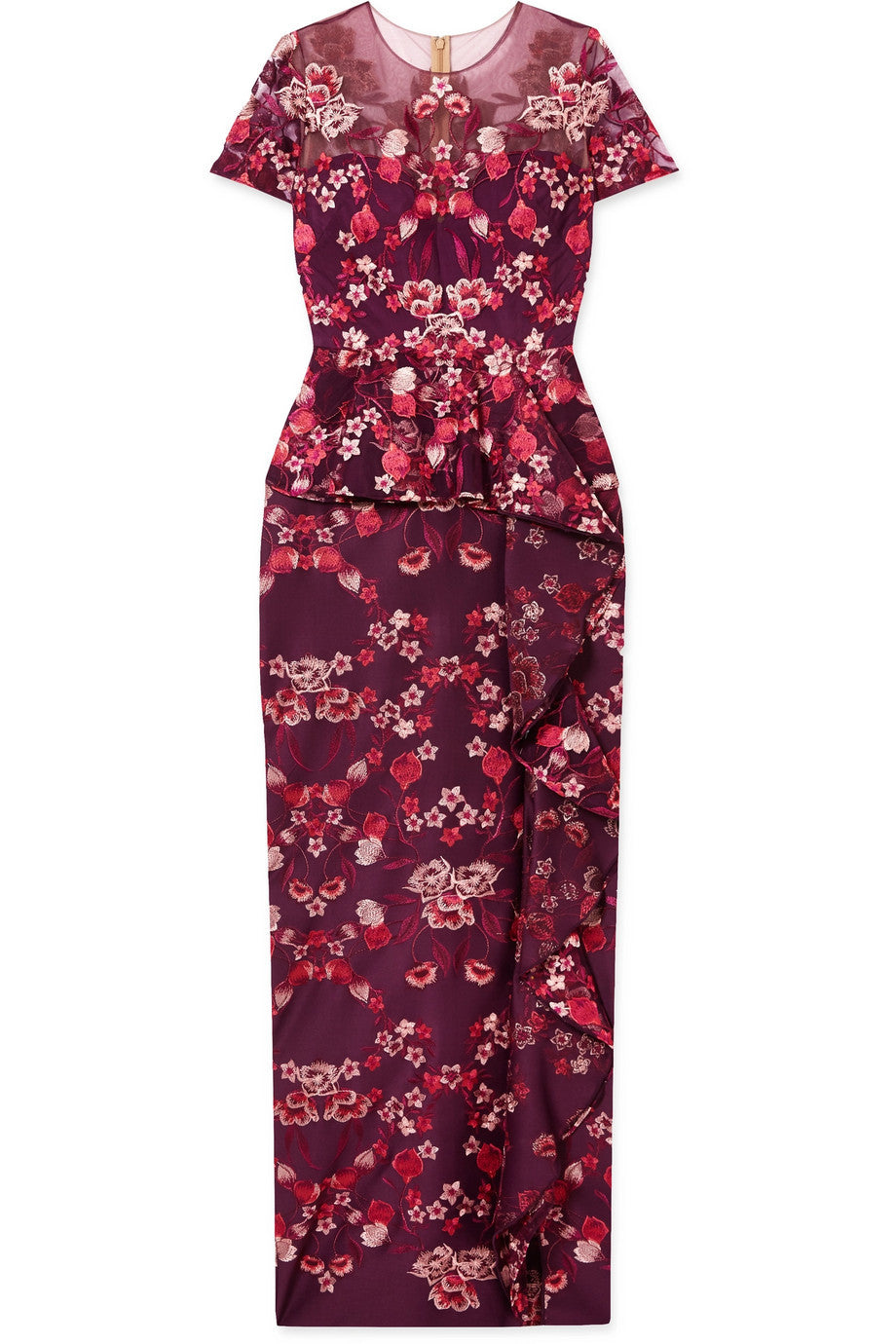 Floral Embroidered Cady Gown