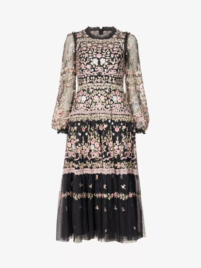 Ribbon Bouquet Midi Dress