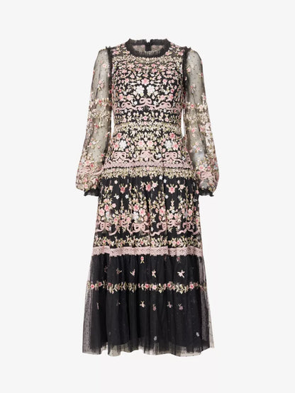 Ribbon Bouquet Midi Dress