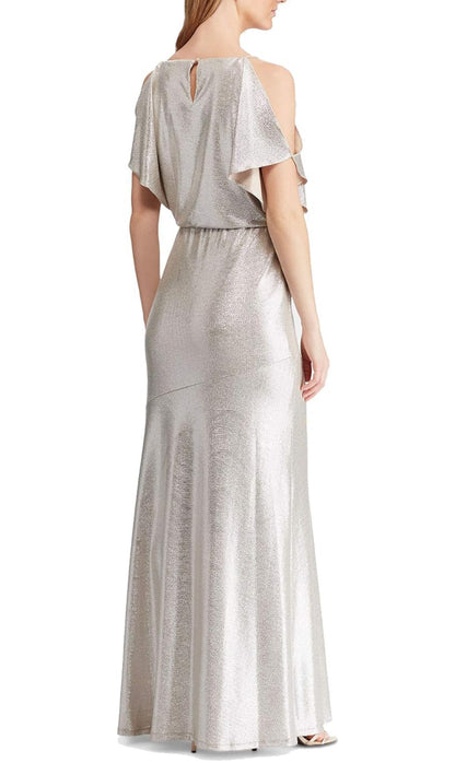 Metallic Cold-Shoulder Gown