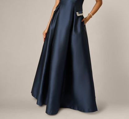Beaded Pocket Mikado Ballgown