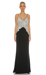 RALPH LAUREN - Lace Bodice Evening Dress - Designer Dress Hire