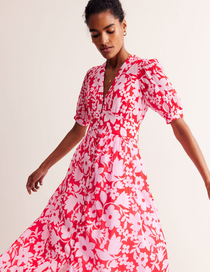 Elsa Crinkle Midi Tea Dress