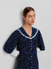 BEULAH - Romily Navy Polka Dress - Designer Dress hire