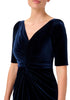 ADRIANNA PAPELL - Ruched Velvet Midnight Gown - Designer Dress hire