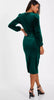 QUIZ - Bottle Green Velvet Dress - Designer Dress hire