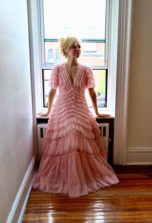 Willow Ruffle V-Neck Gown
