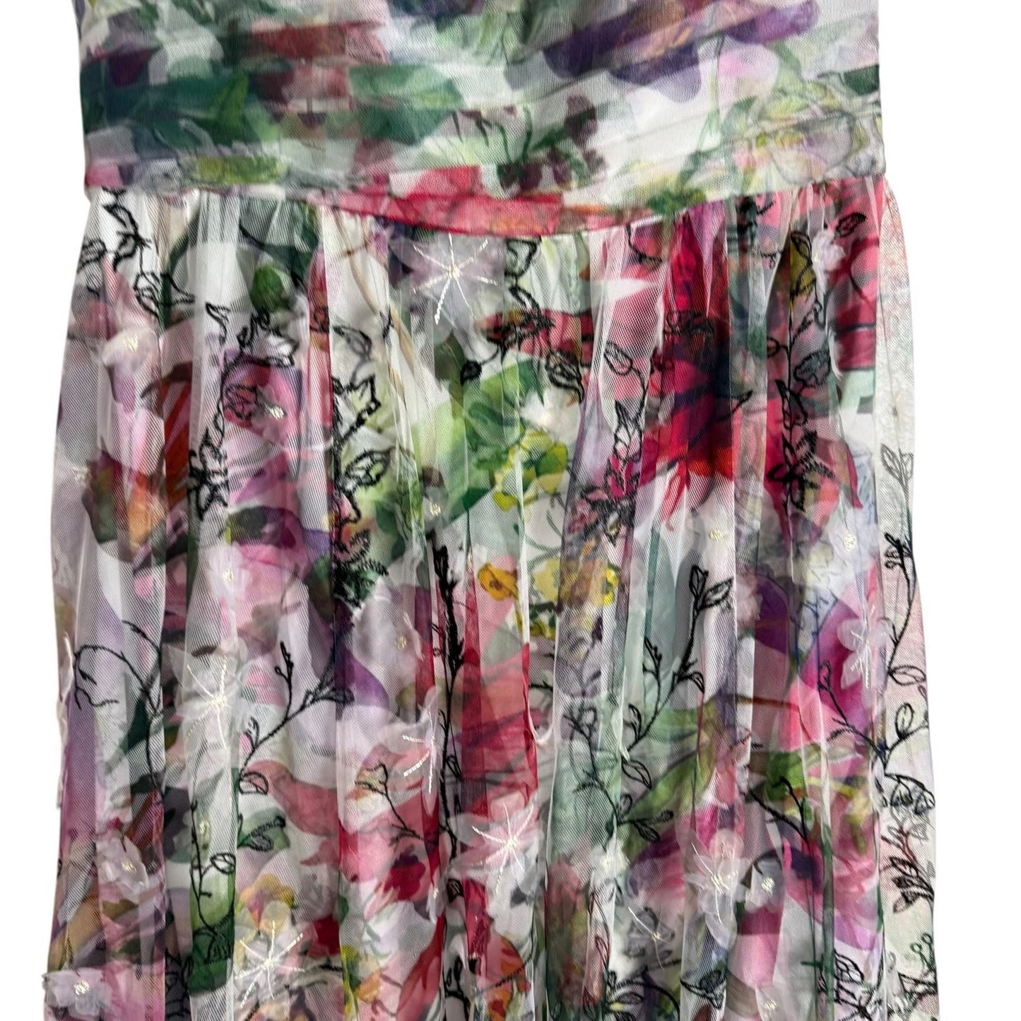 Petite 3D Floral Off Shoulder Gown