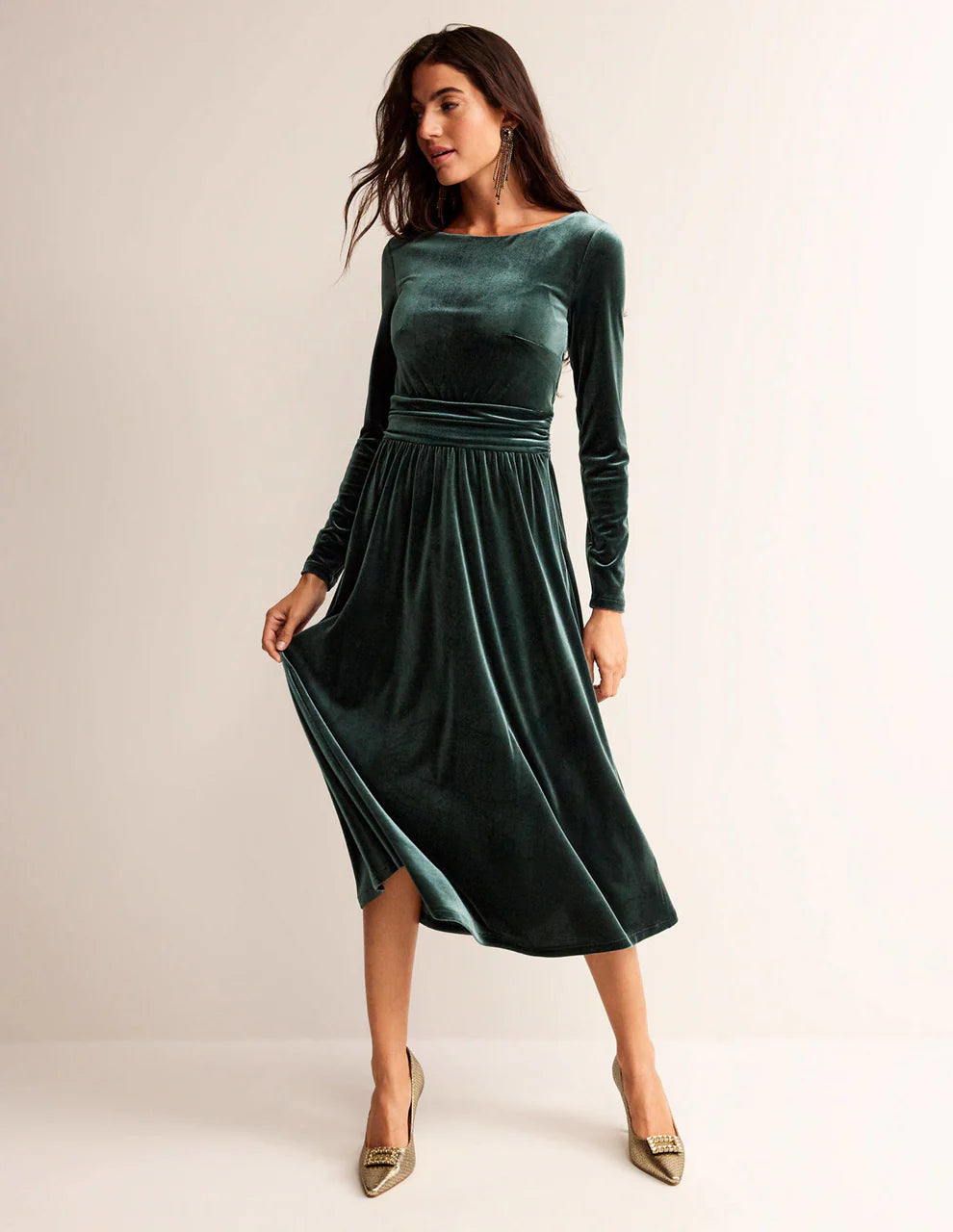 Abigail Green Velvet Dress