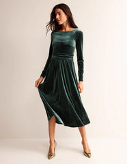 Boden - Abigail Green Velvet Dress - Designer Dress Hire