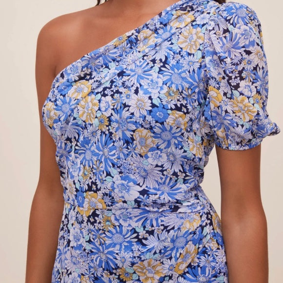 Santorini Dress Blue Floral