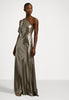 RALPH LAUREN - Metallic Chiffon One-Shoulder Gown - Designer Dress hire