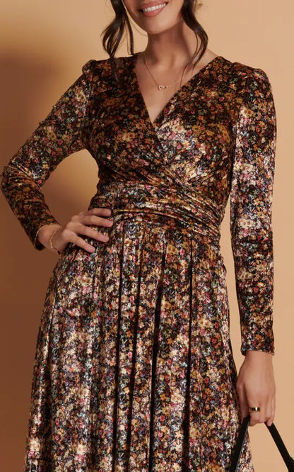Floral Velvet Dress