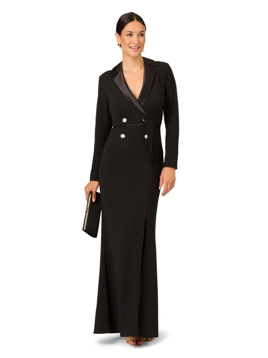 Tuxedo Gown With Jewel Buttons
