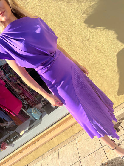 Mila Pleat Dress Purple