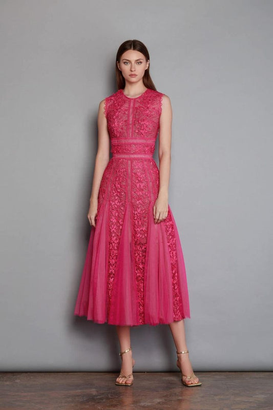 Megan Pink Lace Dress