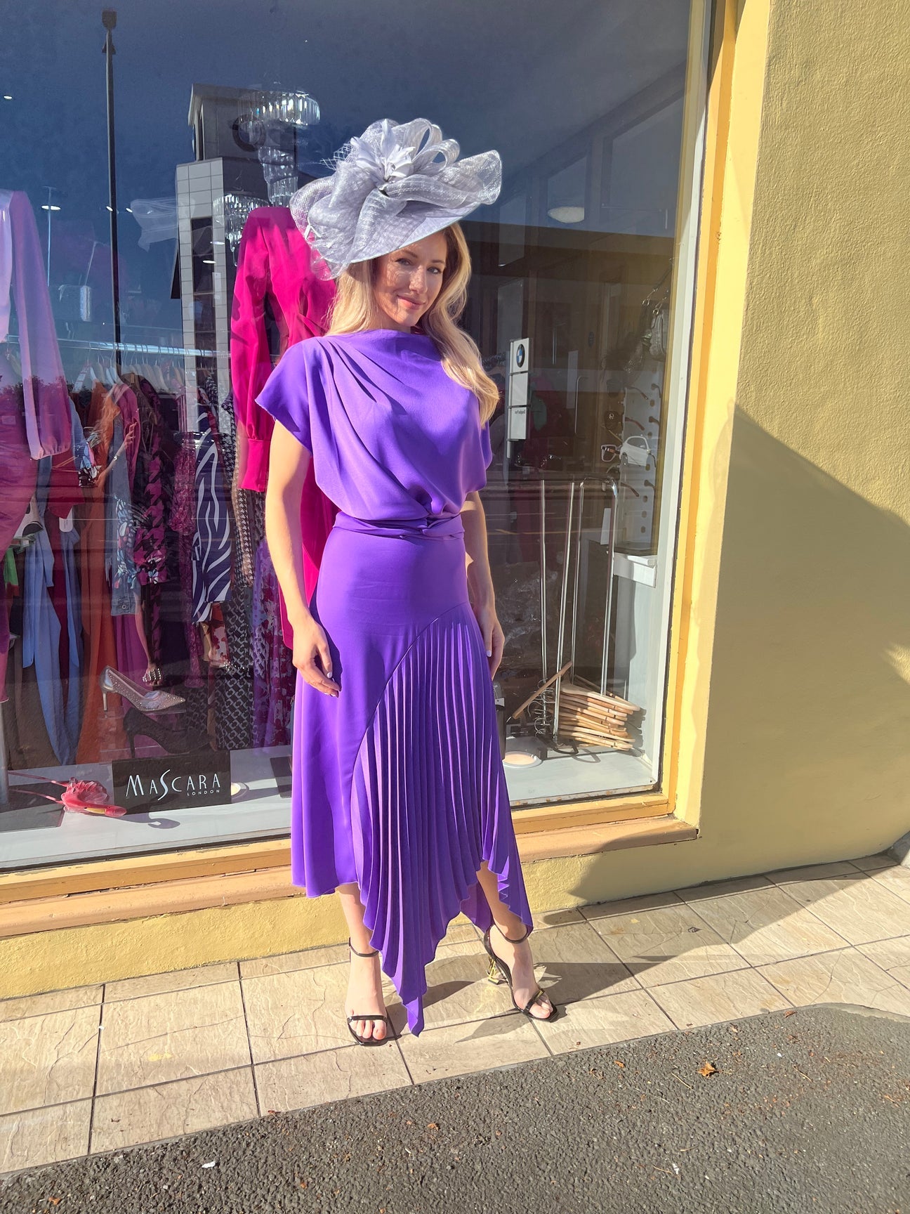 Mila Pleat Dress Purple