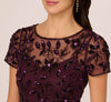 ADRIANNA PAPELL - Night Plum Floral Gown - Designer Dress hire