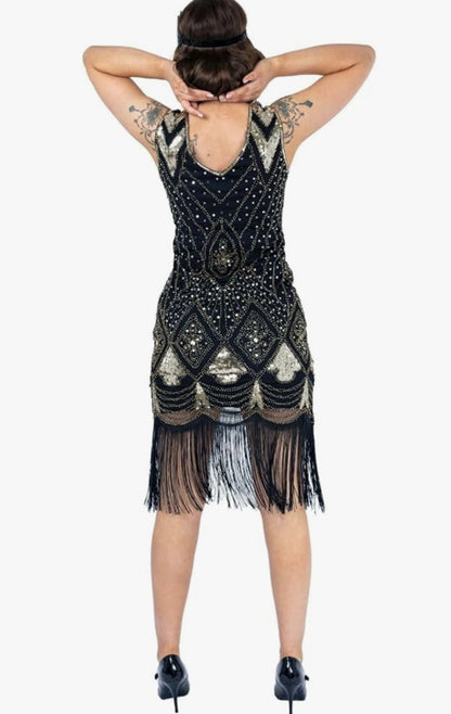 Black Gold Gatsby Dress