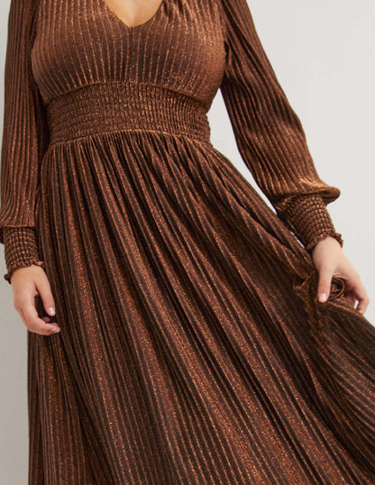 Metallic Brown Maxi Dress