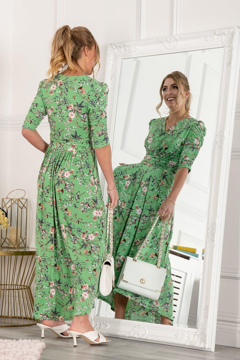 Elenora Ruched Sleeve Dress