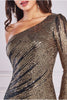 Goddiva - One Sleeve Sequin Gown - Designer Dress hire