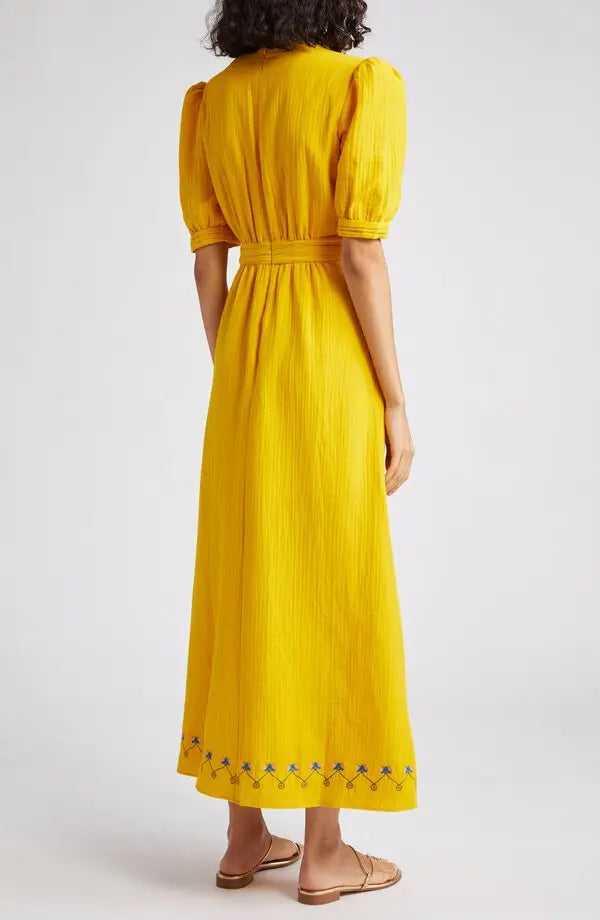 Embroidered Cotton Gauze Dress