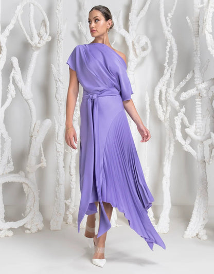 Mila Pleat Dress Red
