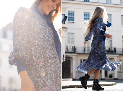 Sandhya Navy Floral Dress