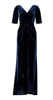 ADRIANNA PAPELL - Ruched Velvet Midnight Gown - Designer Dress hire