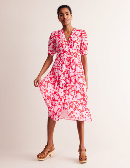 Elsa Crinkle Midi Tea Dress