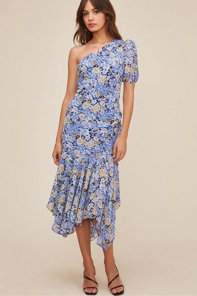 Santorini Dress Blue Floral