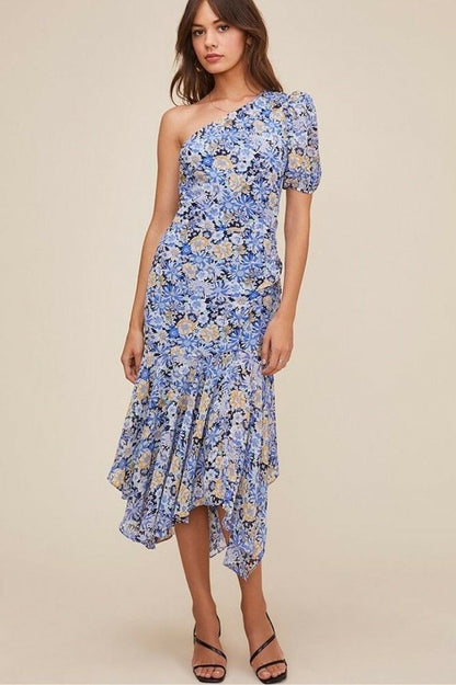 Santorini Dress Blue Floral