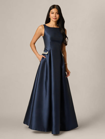 Beaded Pocket Mikado Ballgown