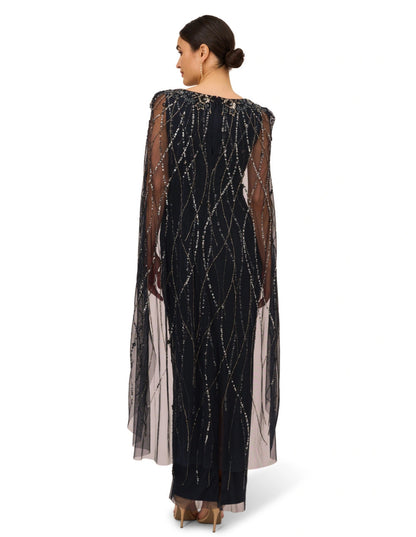 Beaded Cape Gown