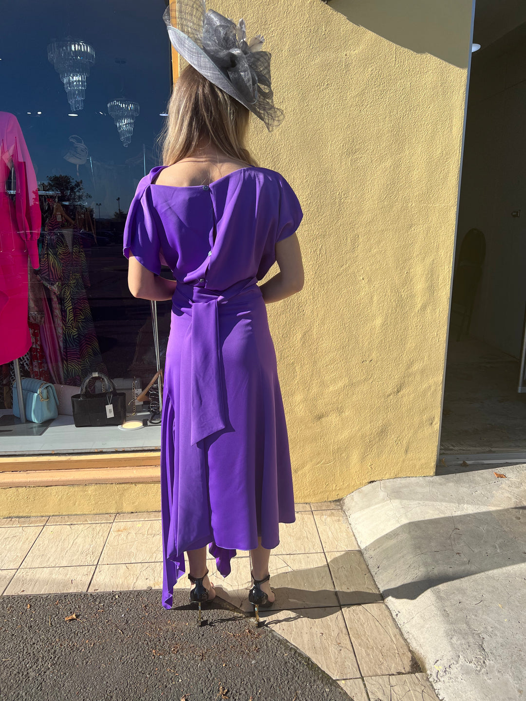 Mila Pleat Dress Purple