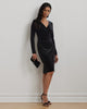 RALPH LAUREN - Navy Velvet Surplice Dress - Designer Dress hire