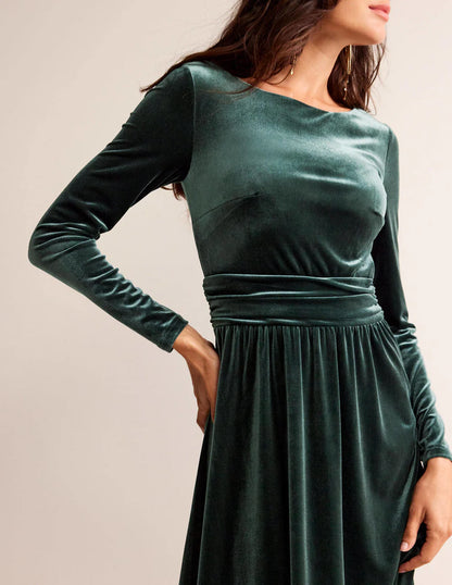Abigail Green Velvet Dress