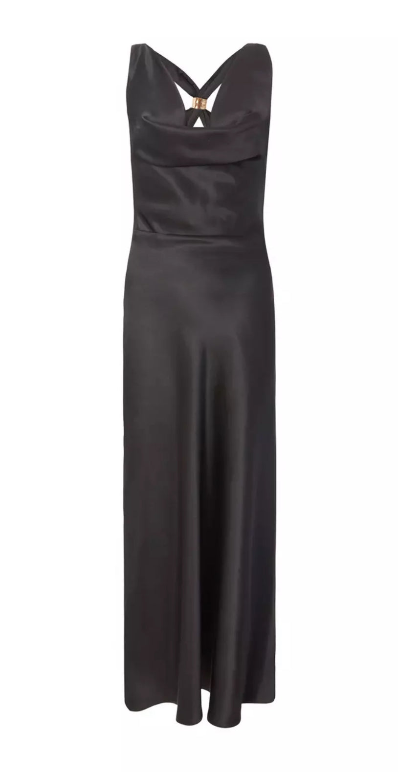 Black Satin Midaxi Dress