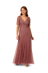 ADRIANNA PAPELL - Beaded covered gown - Designer Dress Hire