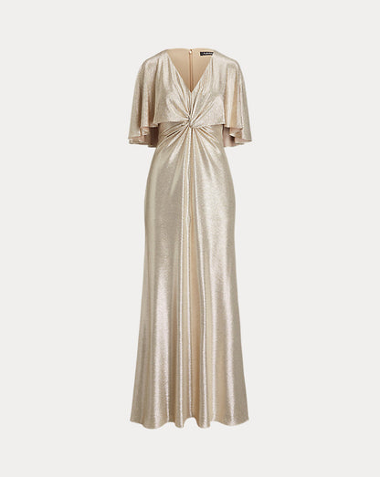 Phinya Foil Print Cape Dress