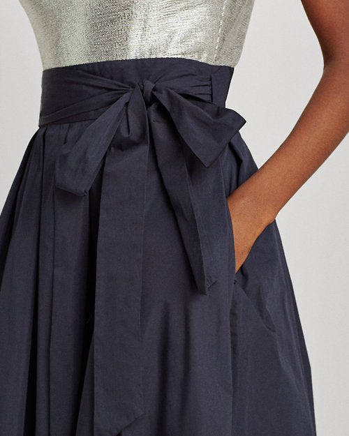 Metallic Taffeta Gown