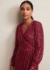 PHASE EIGHT - Petite Amily Pink Sequin Maxi Dress - Designer Dress hire