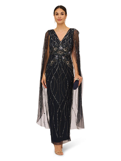 Beaded Cape Gown