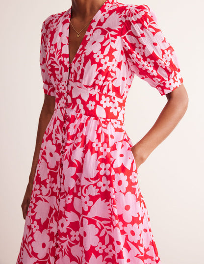 Elsa Crinkle Midi Tea Dress