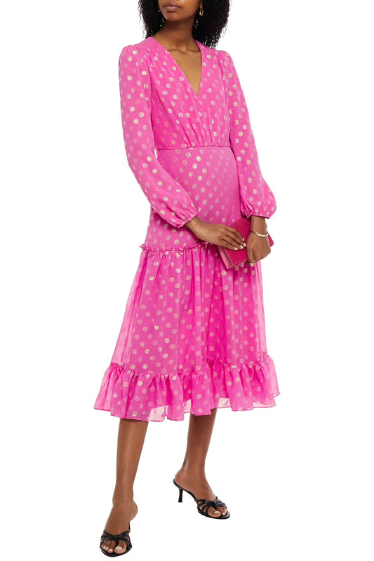 Devon silk-chiffon midi dress