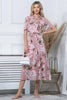 JOLIE MOI - Tina Floral Midi Dress Apricot - Designer Dress hire