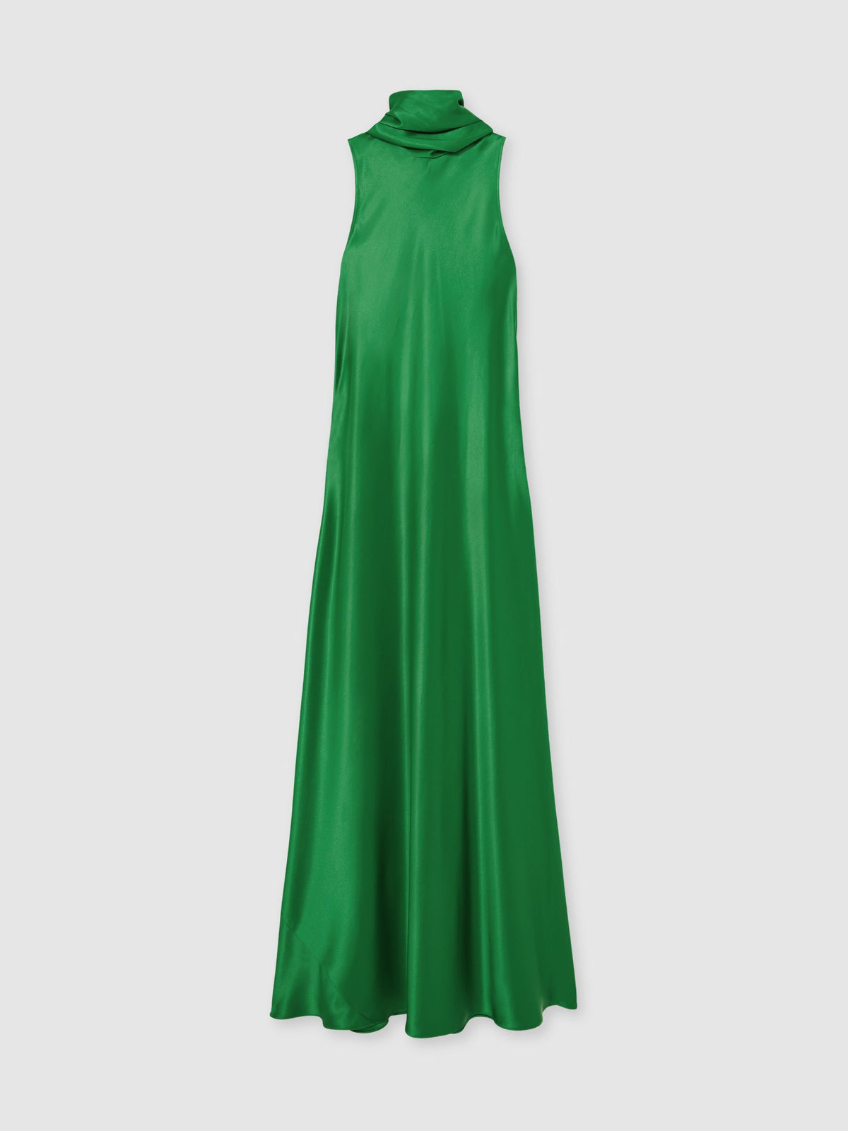 Green Fae Satin Cape Dress