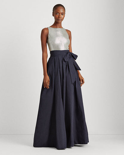 Metallic Taffeta Gown